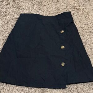 Shein Girls Black Button-Front Skirt